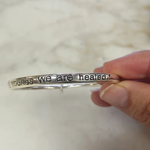 Silver Inspirational Bangle Bracelets - Picture 5 of 9
